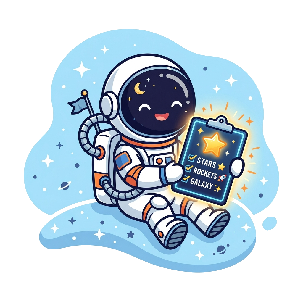 Matching Quiz Astronaut Illustration